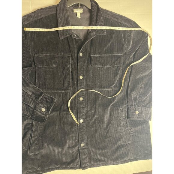Arizona Mens Corduroy Long Sleeve Shirt Jacket 3XL Black Big & Tall 100% Cotton - Picture 11 of 15